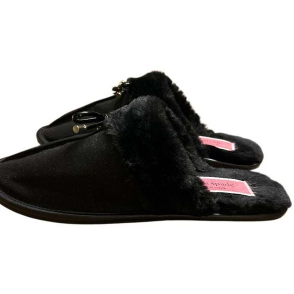 🏷️ Kate Spade New York Lacey Faux Fur Slippers Size 7 - Picture 4 of 5